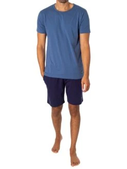 Lyle & Scott Charlie Short Pyjama Set - Blue Horizon/Peacoat