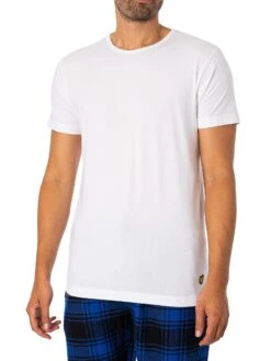 Lyle & Scott Gilbert Pyjama Set - Bright White/Nautical Blue/Black Check -Standout Fashion Shop 49422c