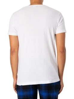 Lyle & Scott Gilbert Pyjama Set - Bright White/Nautical Blue/Black Check -Standout Fashion Shop 49422d