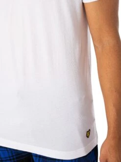 Lyle & Scott Gilbert Pyjama Set - Bright White/Nautical Blue/Black Check -Standout Fashion Shop 49422e