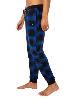 Lyle & Scott Gilbert Pyjama Set - Bright White/Nautical Blue/Black Check -Standout Fashion Shop 49422i
