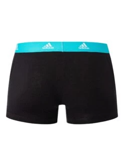 Adidas 3 Pack Active Flex Cotton Trunks - Cyan/Port/Black -Standout Fashion Shop 49499d
