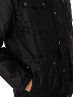 Barbour International Galloway Wax Jacket - Black -Standout Fashion Shop 49515e