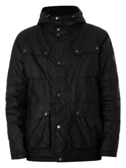 Barbour International Galloway Wax Jacket - Black -Standout Fashion Shop 49515h