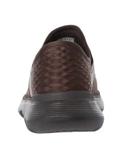 Skechers Slip-ins Garza Leather Trainers - Chocolate -Standout Fashion Shop 49535e