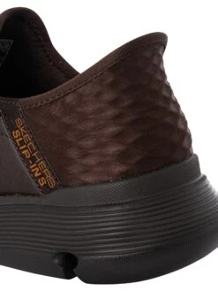 Skechers Slip-ins Garza Leather Trainers - Chocolate -Standout Fashion Shop 49535i