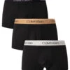 Calvin Klein 3 Microfiber Stretch Low Rise Trunks - Black (Tigers Eye, Lunar Rock)