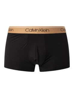 Calvin Klein 3 Microfiber Stretch Low Rise Trunks - Black (Tigers Eye, Lunar Rock) -Standout Fashion Shop 49584e