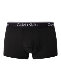Calvin Klein 3 Microfiber Stretch Low Rise Trunks - Black (Tigers Eye, Lunar Rock) -Standout Fashion Shop 49584g