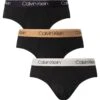 Calvin Klein 3 Pack Microfiber Stretch Hip Briefs - Black (Tigers Eye, Lunar Rock)