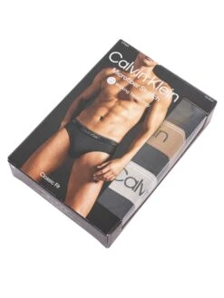Calvin Klein 3 Pack Microfiber Stretch Hip Briefs - Black (Tigers Eye, Lunar Rock) -Standout Fashion Shop 49588i