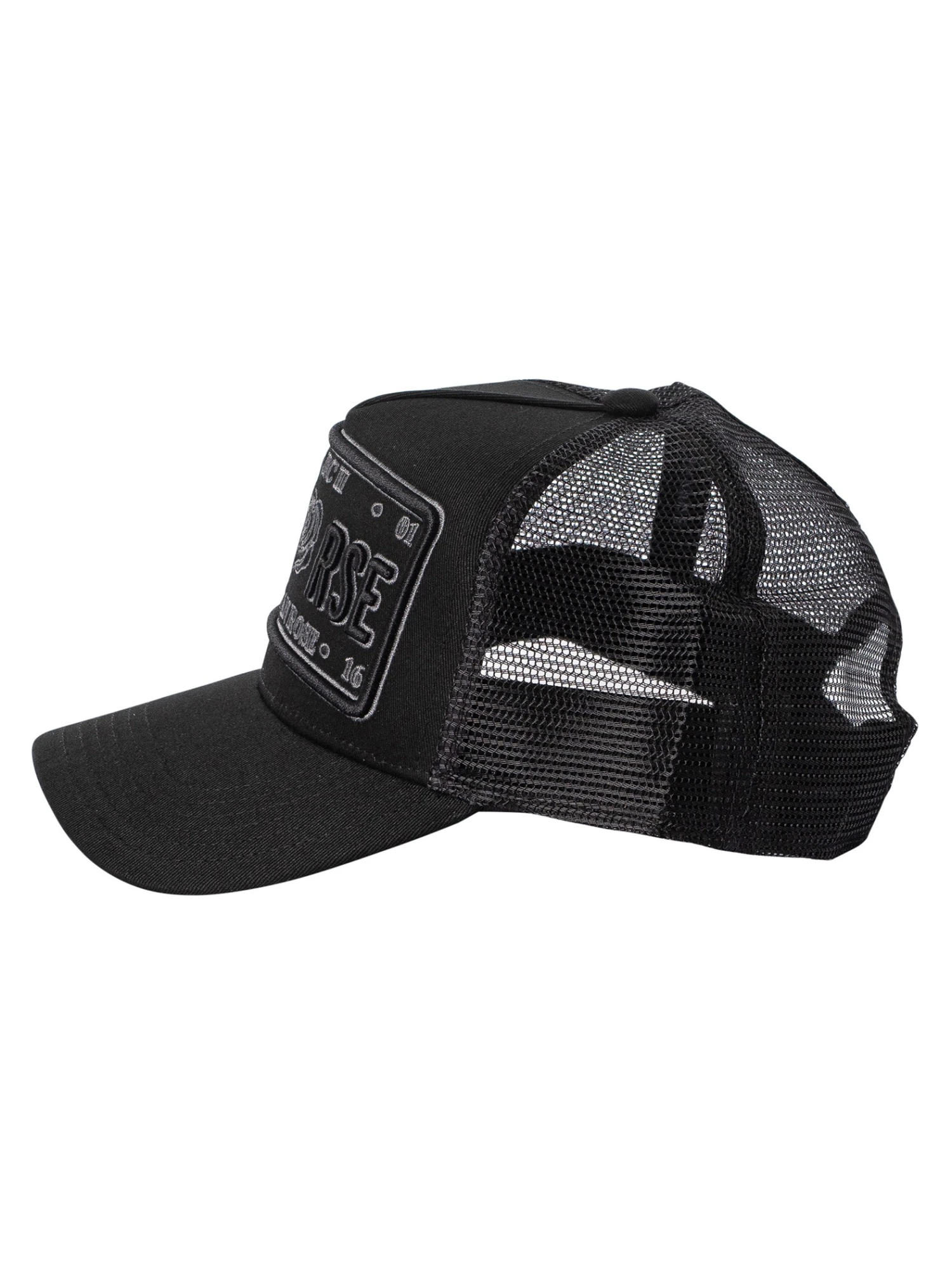 Christian Rose Iconic 50/50 Plate Trucker Cap - Black/Grey 2 Christian Rose Iconic 50/50 Plate Trucker Cap - Black/Grey - Image 2