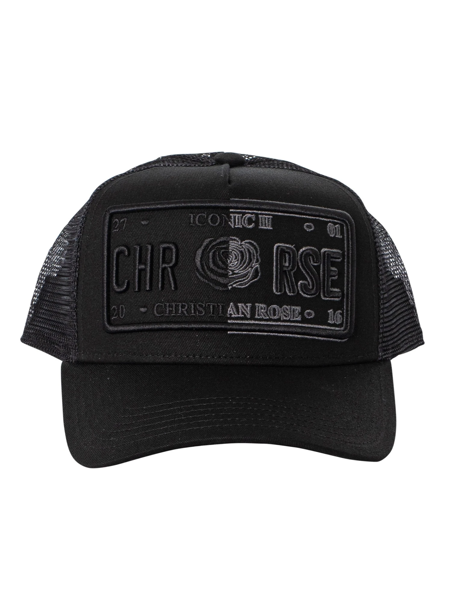 Christian Rose Iconic 50/50 Plate Trucker Cap - Black/Grey 5 Christian Rose Iconic 50/50 Plate Trucker Cap - Black/Grey - Image 5