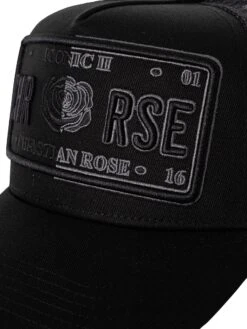 Christian Rose Iconic 50/50 Plate Trucker Cap - Black/Grey 12 Christian Rose Iconic 50/50 Plate Trucker Cap - Black/Grey -Standout Fashion Shop 49595f