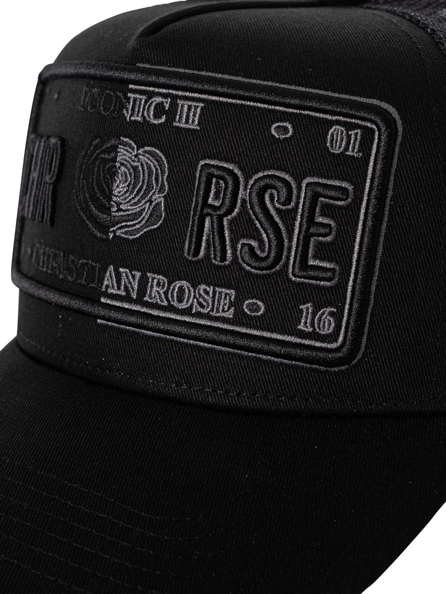 Christian Rose Iconic 50/50 Plate Trucker Cap - Black/Grey 6 Christian Rose Iconic 50/50 Plate Trucker Cap - Black/Grey - Image 6