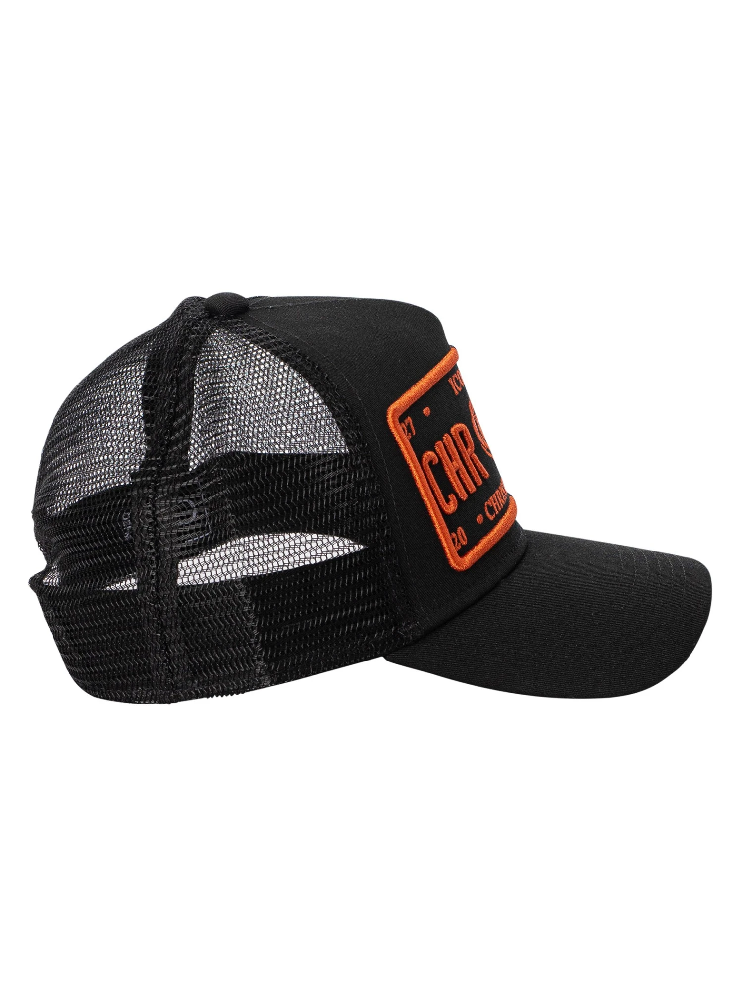Christian Rose Iconic 50/50 Plate Trucker Cap - Black/Orange 4 Christian Rose Iconic 50/50 Plate Trucker Cap - Black/Orange - Image 4