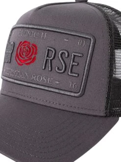Christian Rose Iconic II Red Rose Trucker Cap - Grey/Grey -Standout Fashion Shop 49598f